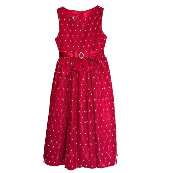 LOVE BY SPECIAL OCCASIONS • Red Diamond Crystal Dress Christmas Pictures School - Picture 1 of 4